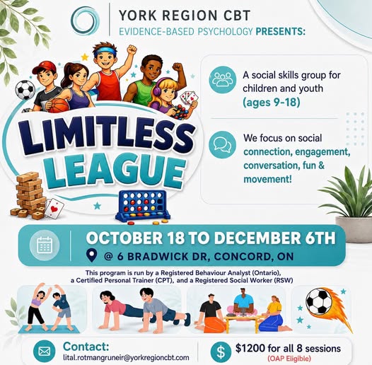 Youth participating in Limitless League inclusive program at York Region CBT gymnasium"